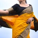 Moiety Mustard Soft Silk Saree With Transcendent Blouse Piece