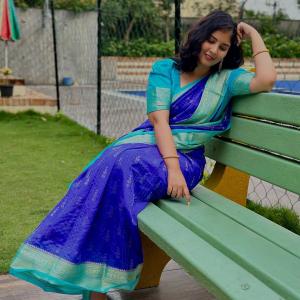 Glamorous Royal Blue Soft Silk Saree With Epiphany Blouse Piece