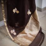 Scintillating Brown Cotton Silk Saree With Luminous Blouse Piece