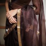 Scintillating Brown Cotton Silk Saree With Luminous Blouse Piece