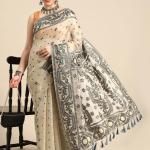 Seraglio Beige Cotton Silk Saree With Stylish Blouse Piece