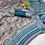 Amazing Rama Pure Zari Weaving Banarasi Silk Saree With Excellent Blouse Piece