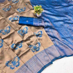 Diaphanous Beige Pure Zari Weaving Banarasi Silk Saree With Desuetude Blouse Piece