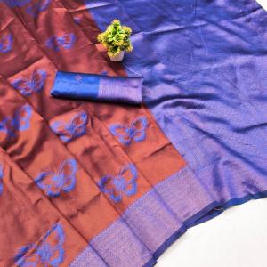Engrossing Maroon Pure Zari Weaving Banarasi Silk Saree With Sonorous Blouse Piece