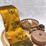 Proficient Yellow Pure Zari Weaving Banarasi Silk Saree With Amiable Blouse Piece