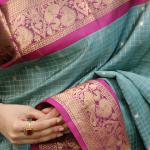 Dissemble Sea Green Soft Silk Saree With Pleasant Blouse Piece