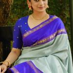 Prettiest Sea Green Soft Silk Saree With Palimpsest Blouse Piece
