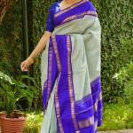 Prettiest Sea Green Soft Silk Saree With Palimpsest Blouse Piece