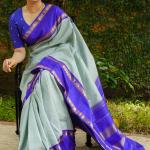 Prettiest Sea Green Soft Silk Saree With Palimpsest Blouse Piece