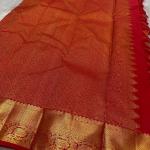 Skinny Red Soft Banarasi Silk Saree With Precious Blouse Piece