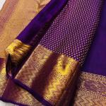 Designer Purple Soft Banarasi Silk Saree With Groovy Blouse Piece