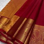 Sumptuous Red Soft Banarasi Silk Saree With Imaginative Blouse Piece