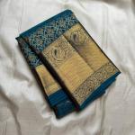 Mesmeric Rama Soft Banarasi Silk Saree With Breathtaking Blouse Piece