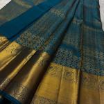 Mesmeric Rama Soft Banarasi Silk Saree With Breathtaking Blouse Piece