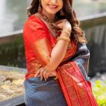 Fairytale Blue Soft Silk Saree With Nemesis Blouse Piece