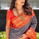 Fairytale Blue Soft Silk Saree With Nemesis Blouse Piece