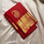 Twirling Red Soft Banarasi Silk Saree With Beauteous Blouse Piece