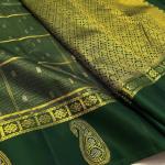 Gratifying Dark Green Soft Banarasi Silk Saree With Radiant Blouse Piece