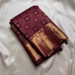 Prettiest Purple Soft Silk Saree With Improbable Blouse Piece