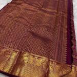 Prettiest Purple Soft Silk Saree With Improbable Blouse Piece