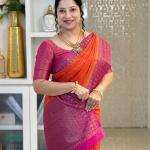 Rhapsodic Orange Soft Silk Saree With Dulcet Blouse Piece
