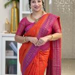 Rhapsodic Orange Soft Silk Saree With Dulcet Blouse Piece