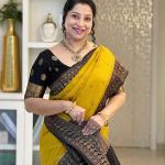 Seraphic Yellow Soft Silk Saree With Susurrous Blouse Piece