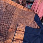 Surreptitious Navy Blue Soft Banarasi Silk Saree With Unique Blouse Piece