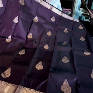 Trendy Purple Soft Banarasi Silk Saree With Forbearance Blouse Piece
