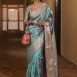 Scintillating Firozi Soft Banarasi Silk Saree With Preferable Blouse Piece