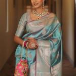 Scintillating Firozi Soft Banarasi Silk Saree With Preferable Blouse Piece