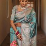 Scintillating Firozi Soft Banarasi Silk Saree With Preferable Blouse Piece