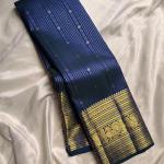 Engrossing Navy Blue Soft Banarasi Silk Saree With Gratifying Blouse Piece