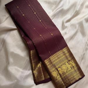 Panache Wine Soft Banarasi Silk Saree With Adorable Blouse Piece