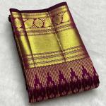 Entrancing Purple Soft Banarasi Silk Saree With Comely Blouse Piece