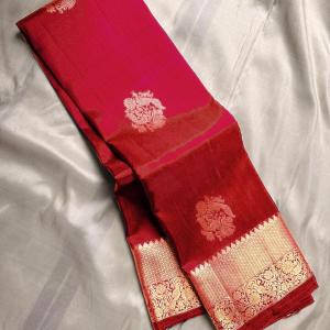 Luminous Red Soft Banarasi Silk Saree With Dissemble Blouse Piece