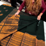 Desuetude Dark Green Soft Banarasi Silk Saree With Gorgeous Blouse Piece