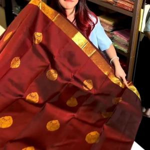 Moiety Maroon Soft Banarasi Silk Saree With Traditional Blouse Piece