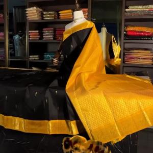 Fairytale Black Soft Banarasi Silk Saree With Pulsating Blouse Piece