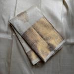Eclat Beige Soft Banarasi Silk Saree With Designer Blouse Piece