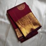 Embellished Maroon Soft Banarasi Silk Saree With Gossamer Blouse Piece