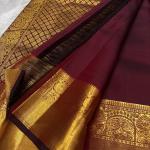 Embellished Maroon Soft Banarasi Silk Saree With Gossamer Blouse Piece
