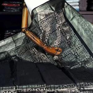 Tremendous Black Soft Banarasi Silk Saree With Elaborate Blouse Piece