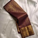 Splendiferous Wine Pure Zari Weaving Banarasi Silk Saree With Flamboyant Blouse Piece