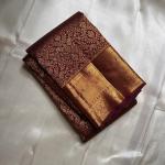 Splendiferous Wine Pure Zari Weaving Banarasi Silk Saree With Flamboyant Blouse Piece