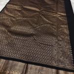 Forbearance Black Pure Zari Weaving Banarasi Silk Saree With Symmetrical Blouse Piece