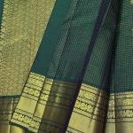Divine Dark Green Pure Zari Weaving Banarasi Silk Saree With Diaphanous Blouse Piece