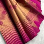 Prominent Dark Pink Pure Zari Weaving Banarasi Silk Saree With Palimpsest Blouse Piece
