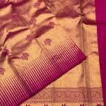 Prominent Dark Pink Pure Zari Weaving Banarasi Silk Saree With Palimpsest Blouse Piece