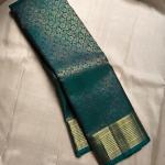 Sempiternal Rama Pure Zari Weaving Banarasi Silk Saree With Refreshing Blouse Piece